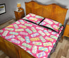 Marshmallow Pink Pattern Print Bed Set Quilt-grizzshop