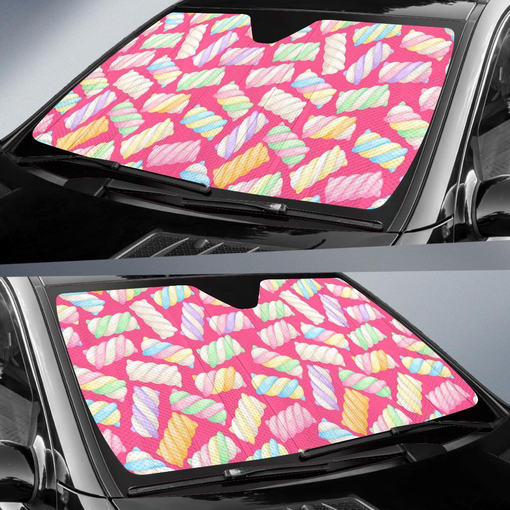 Marshmallow Pink Pattern Print Car Sun Shade-grizzshop