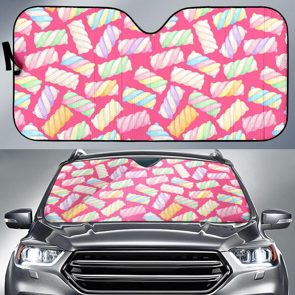 Marshmallow Pink Pattern Print Car Sun Shade-grizzshop