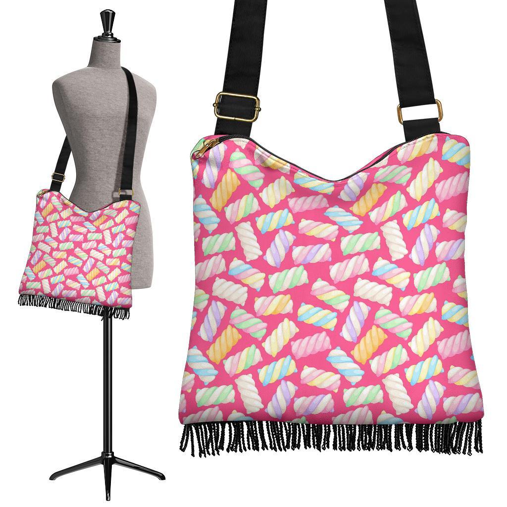 Marshmallow Pink Pattern Print Crossbody bags-grizzshop