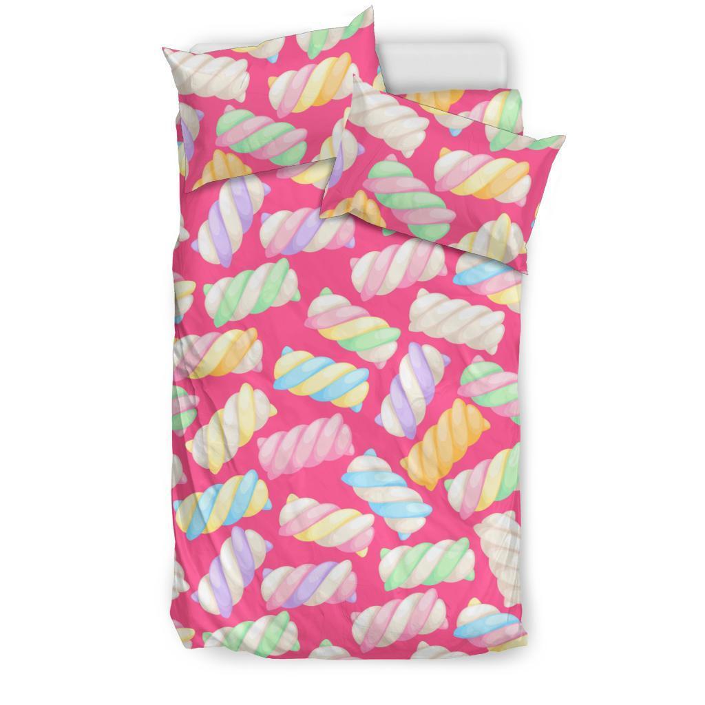 Marshmallow Pink Pattern Print Duvet Cover Bedding Set-grizzshop