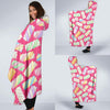 Marshmallow Pink Pattern Print Hooded Blanket-grizzshop