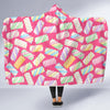 Marshmallow Pink Pattern Print Hooded Blanket-grizzshop