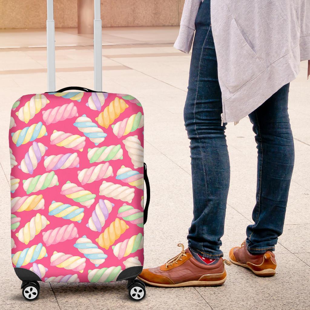 Marshmallow Pink Pattern Print Luggage Cover Protector-grizzshop