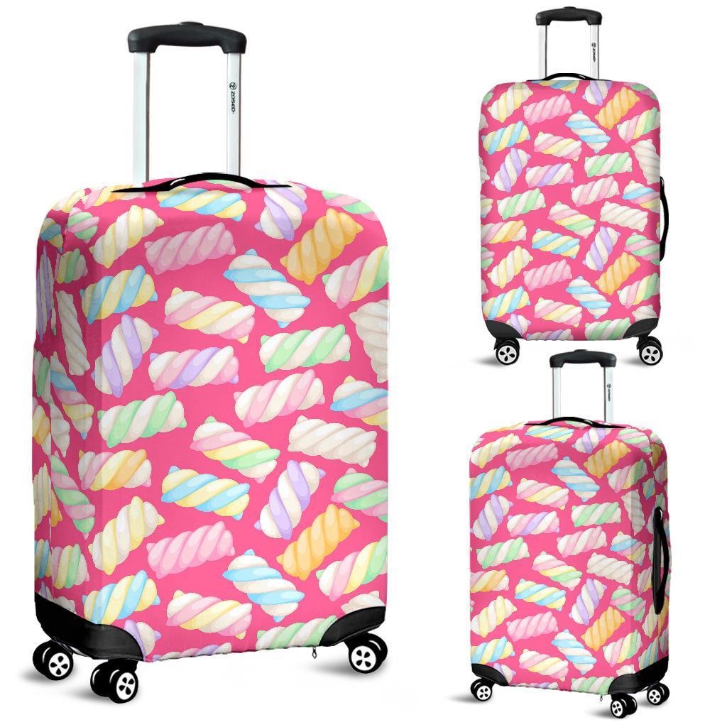 Marshmallow Pink Pattern Print Luggage Cover Protector-grizzshop