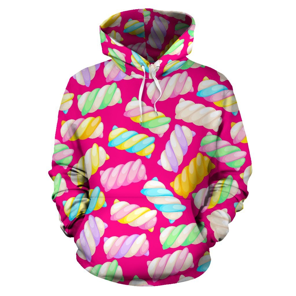 Marshmallow Pink Pattern Print Men Women Pullover Hoodie-grizzshop