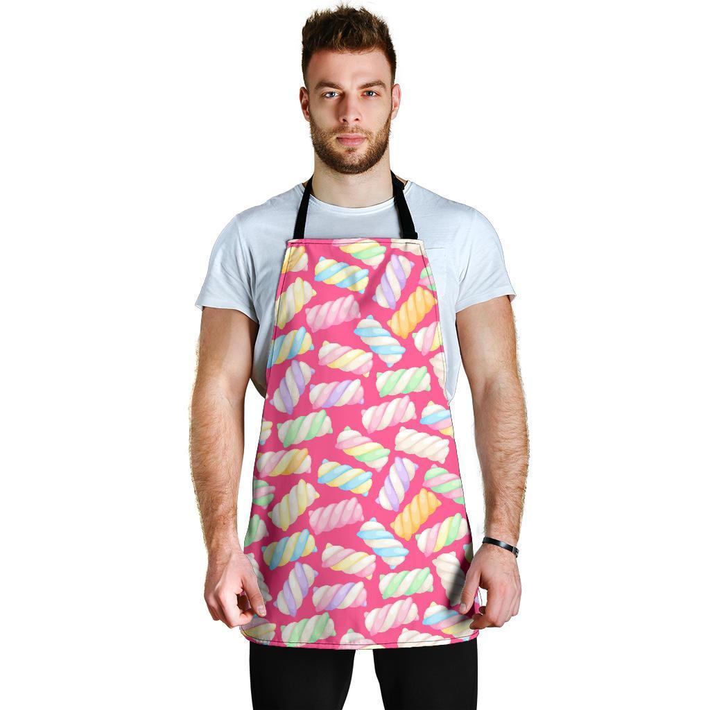 Marshmallow Pink Pattern Print Men's Apron-grizzshop