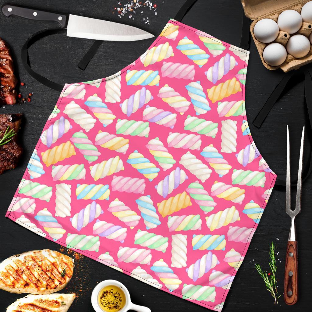 Marshmallow Pink Pattern Print Men's Apron-grizzshop