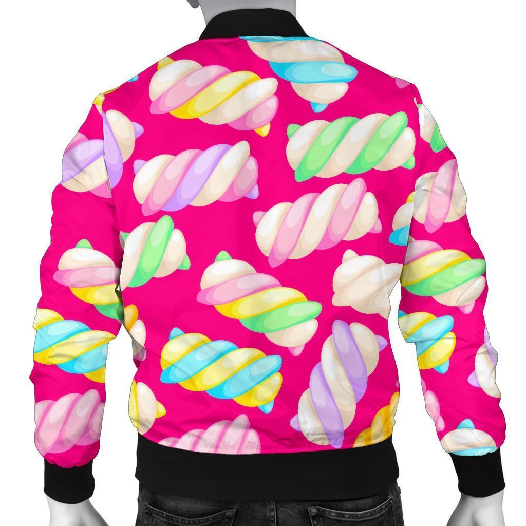 Marshmallow Pink Pattern Print Men's Bomber Jacket-grizzshop