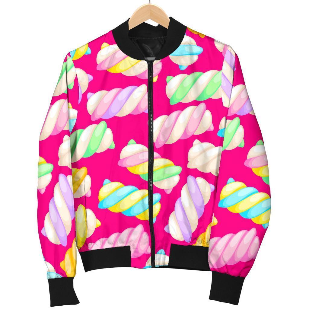 Marshmallow Pink Pattern Print Men's Bomber Jacket-grizzshop