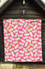 Marshmallow Pink Pattern Print Quilt-grizzshop