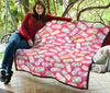 Marshmallow Pink Pattern Print Quilt-grizzshop