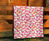 Marshmallow Pink Pattern Print Quilt-grizzshop