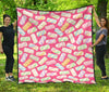 Marshmallow Pink Pattern Print Quilt-grizzshop