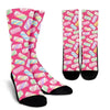 Marshmallow Pink Pattern Print Unisex Crew Socks-grizzshop