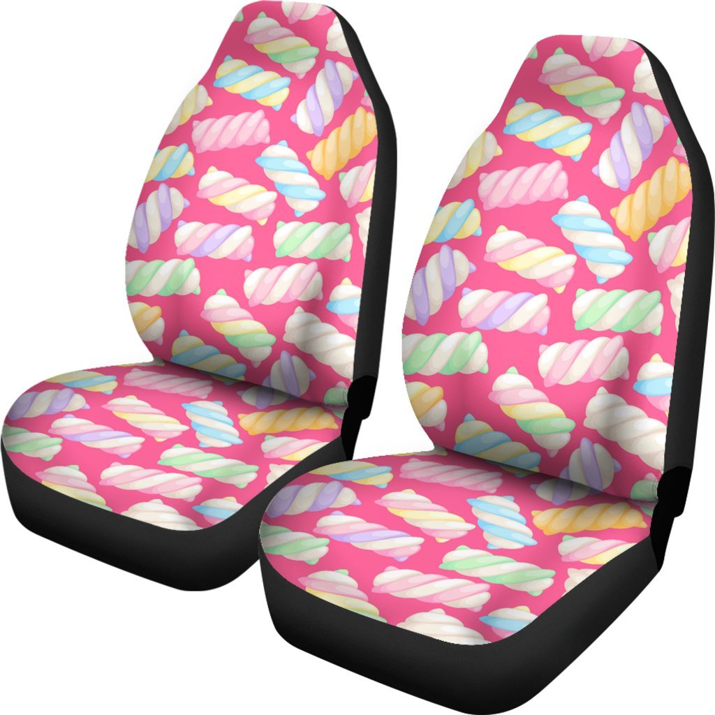 Marshmallow Pink Pattern Print Universal Fit Car Seat Covers-grizzshop