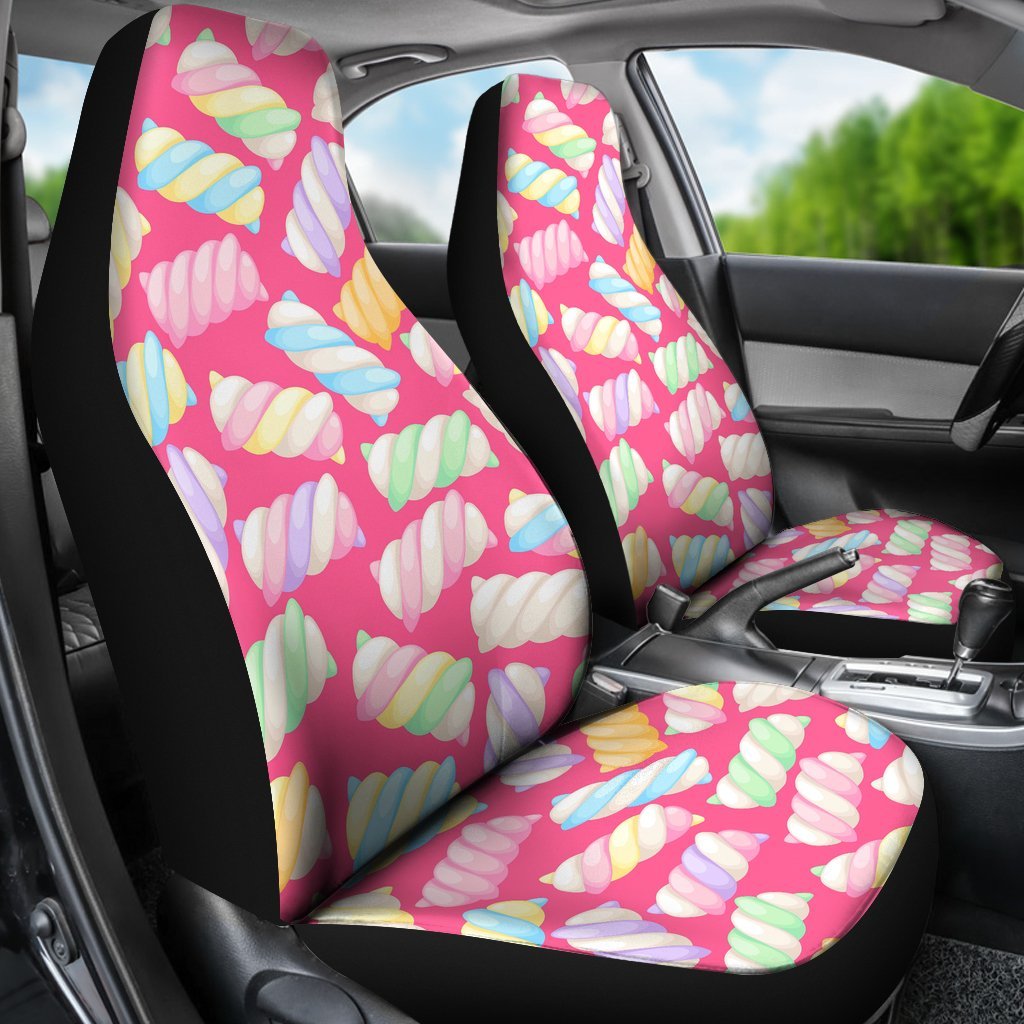 Marshmallow Pink Pattern Print Universal Fit Car Seat Covers-grizzshop