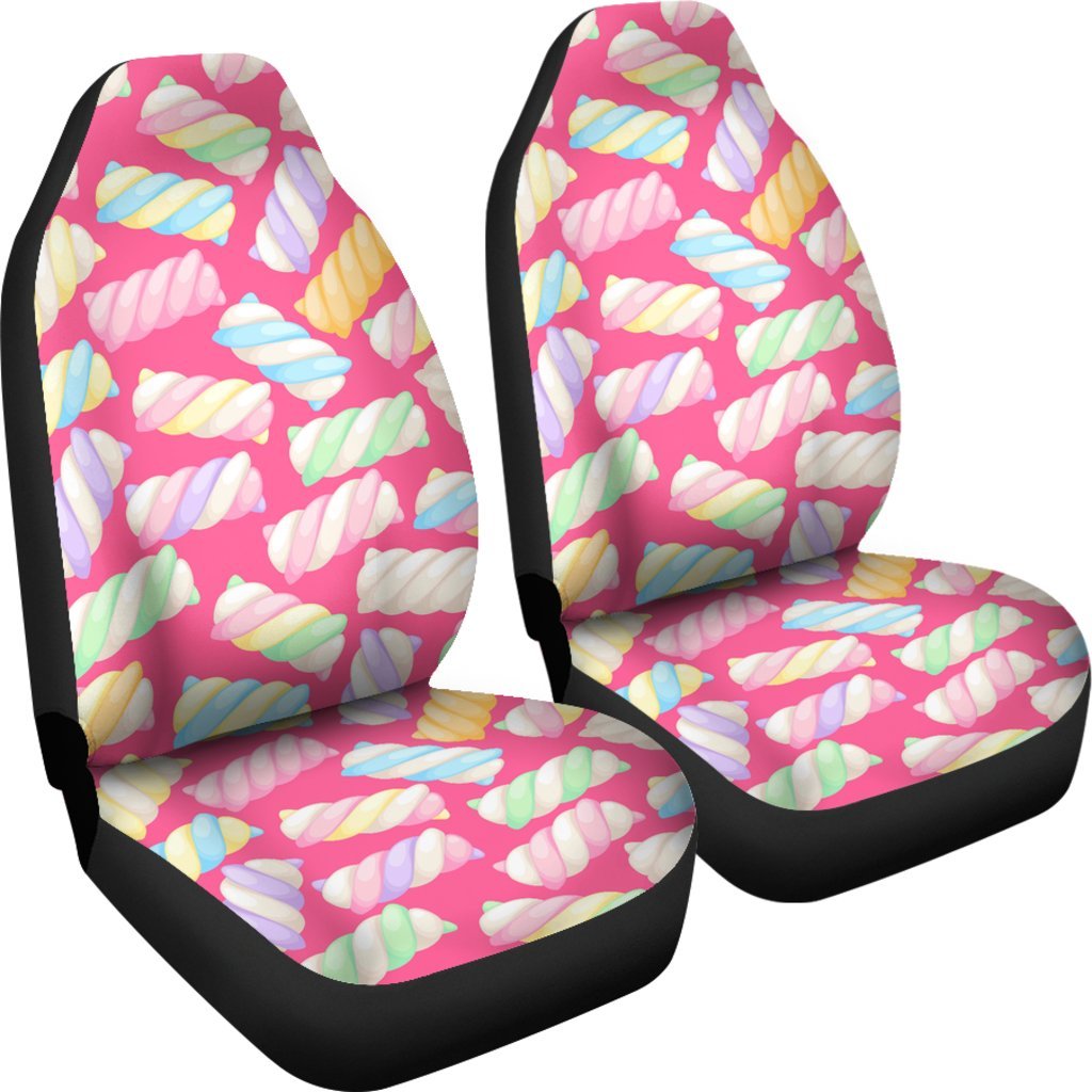 Marshmallow Pink Pattern Print Universal Fit Car Seat Covers-grizzshop