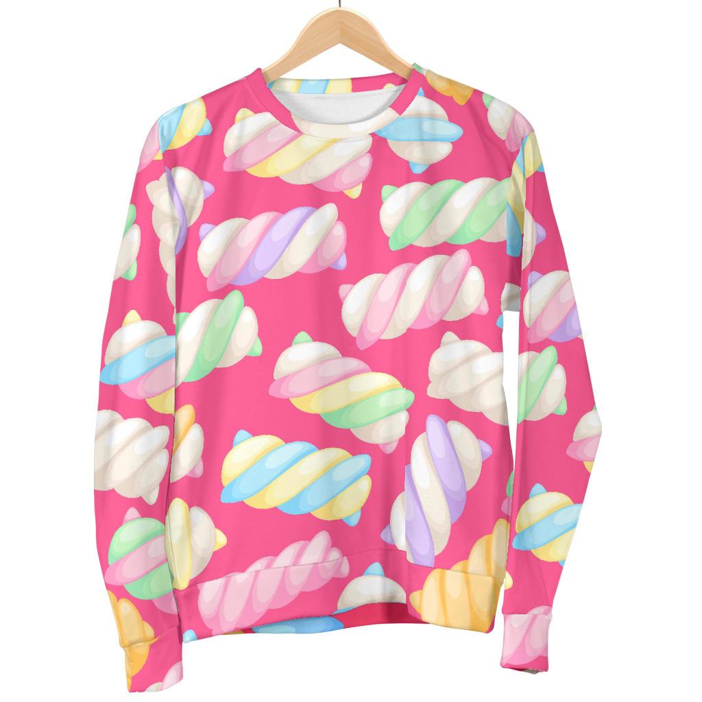 Marshmallow Pink Pattern Print Women's Sweatshirt-grizzshop