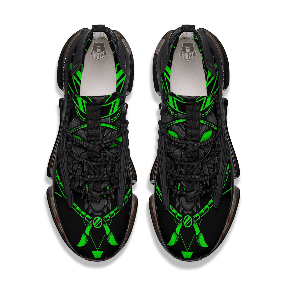 Mask Robot Samurai Print Black Gym Shoes-grizzshop