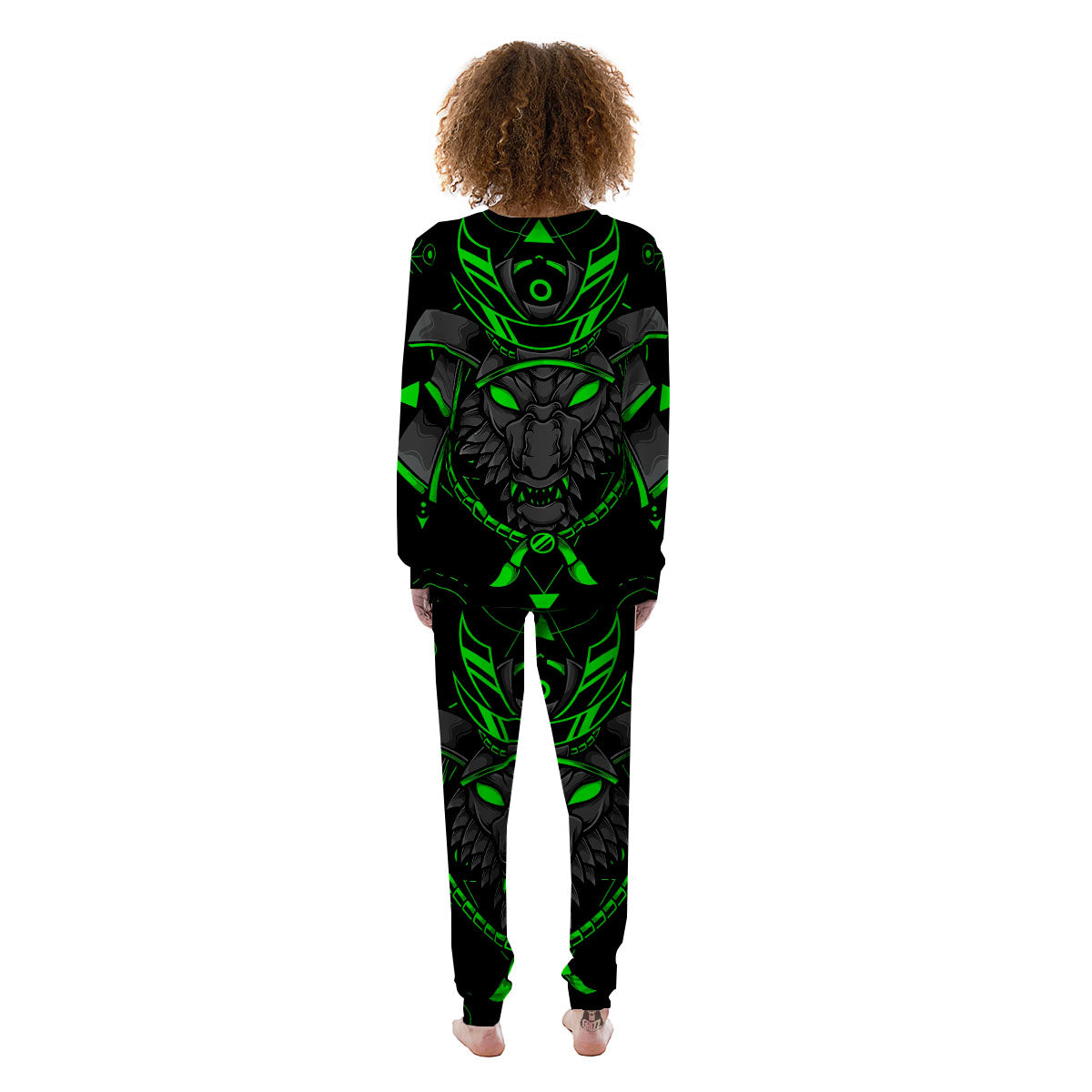 Mask Robot Samurai Print Women's Pajamas-grizzshop