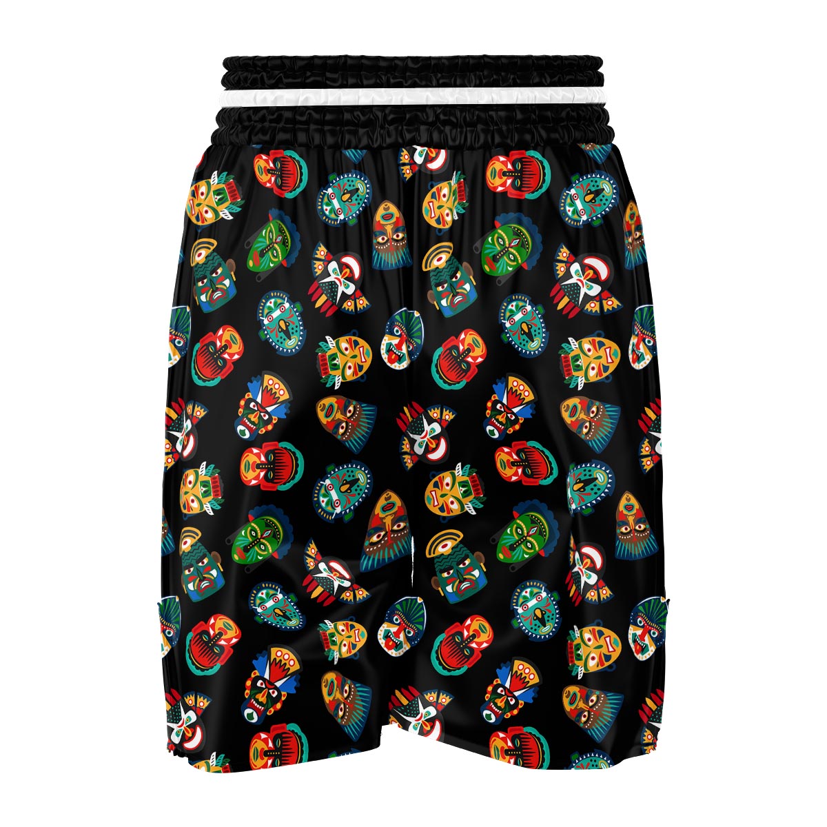 Mask Tribal Tiki Print Pattern Boxing Shorts-grizzshop