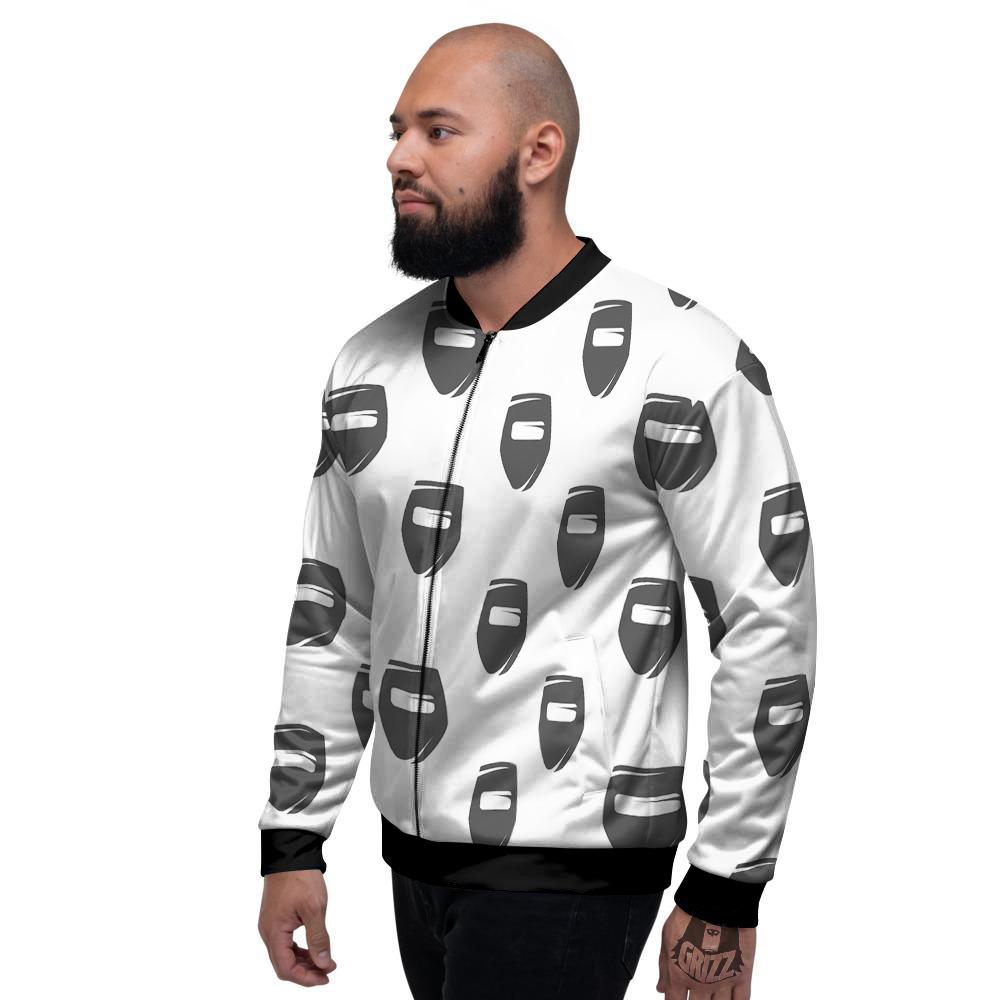 Mask Welding Print Pattern Men's Bomber Jacket-grizzshop