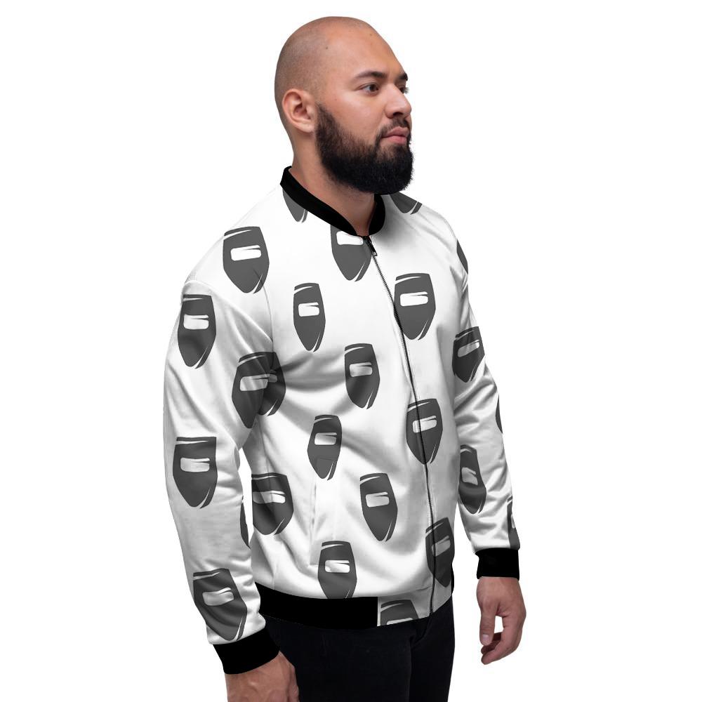 Mask Welding Print Pattern Men's Bomber Jacket-grizzshop