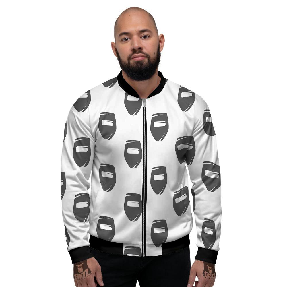 Mask Welding Print Pattern Men's Bomber Jacket-grizzshop