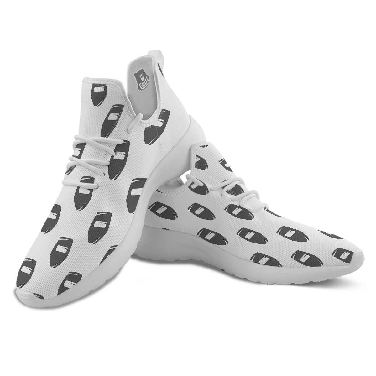 Mask Welding Print Pattern White Athletic Shoes-grizzshop