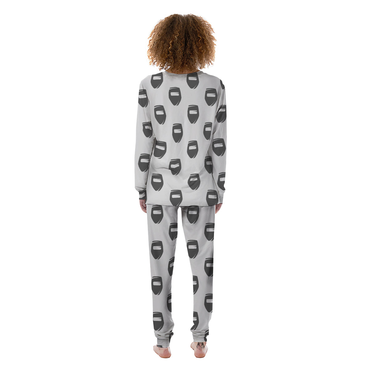 Mask Welding Print Pattern Women's Pajamas-grizzshop