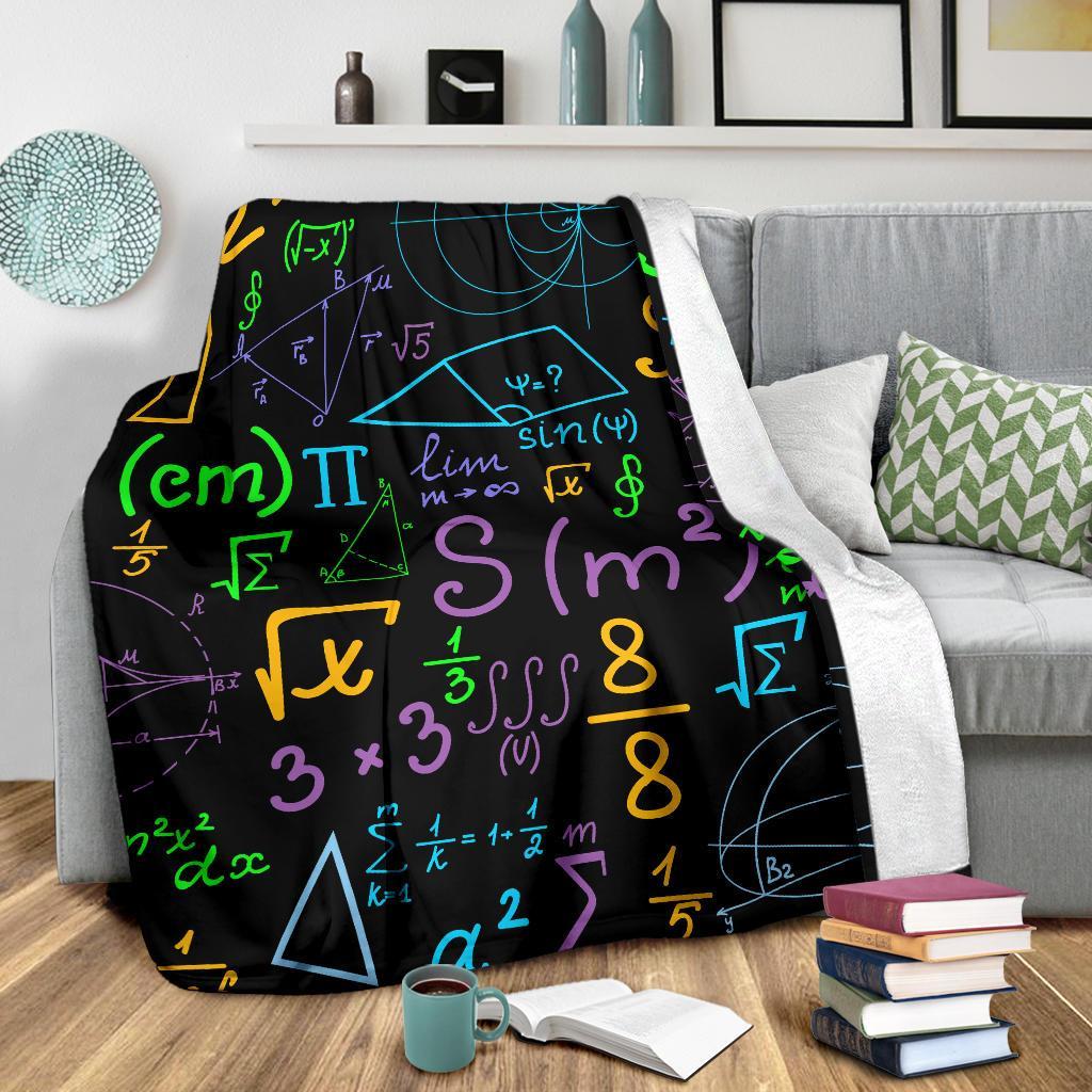 Math Pattern Print Blanket-grizzshop