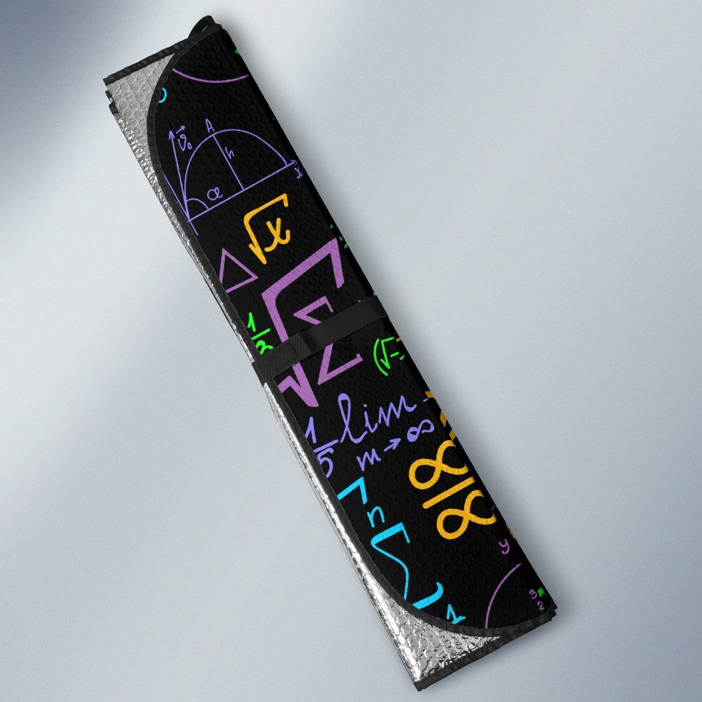 Math Pattern Print Car Sun Shade-grizzshop