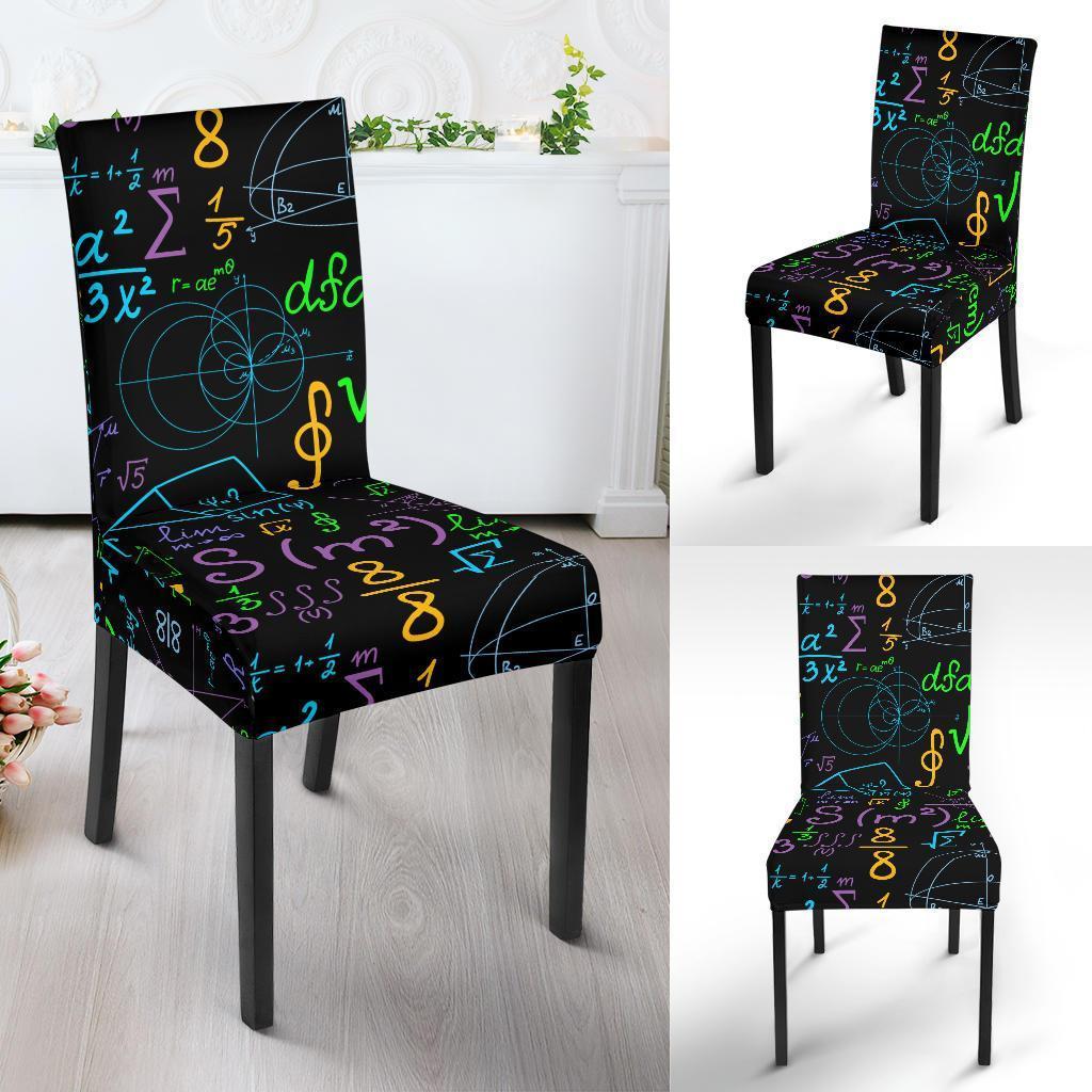 Math Pattern Print Chair Cover-grizzshop