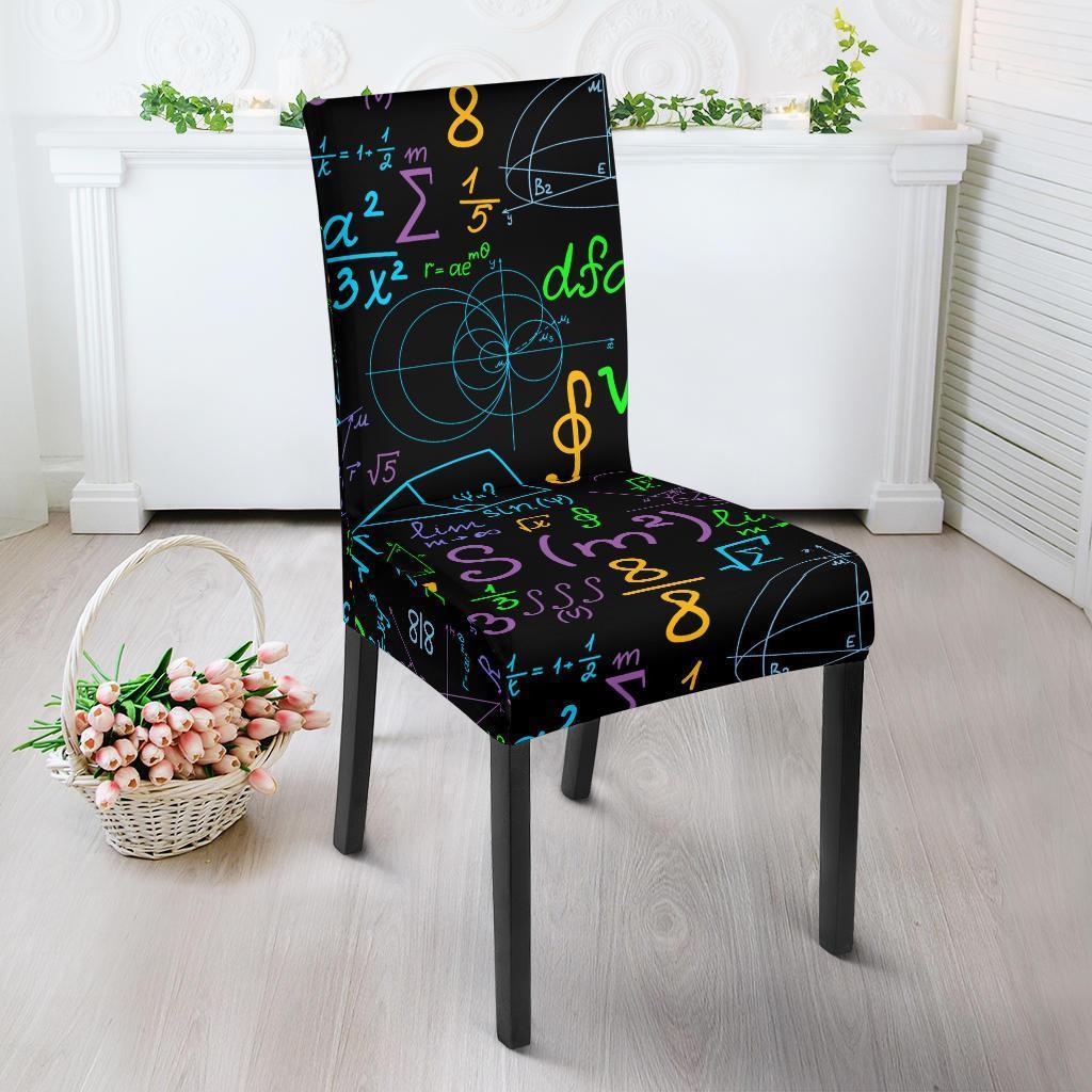 Math Pattern Print Chair Cover-grizzshop