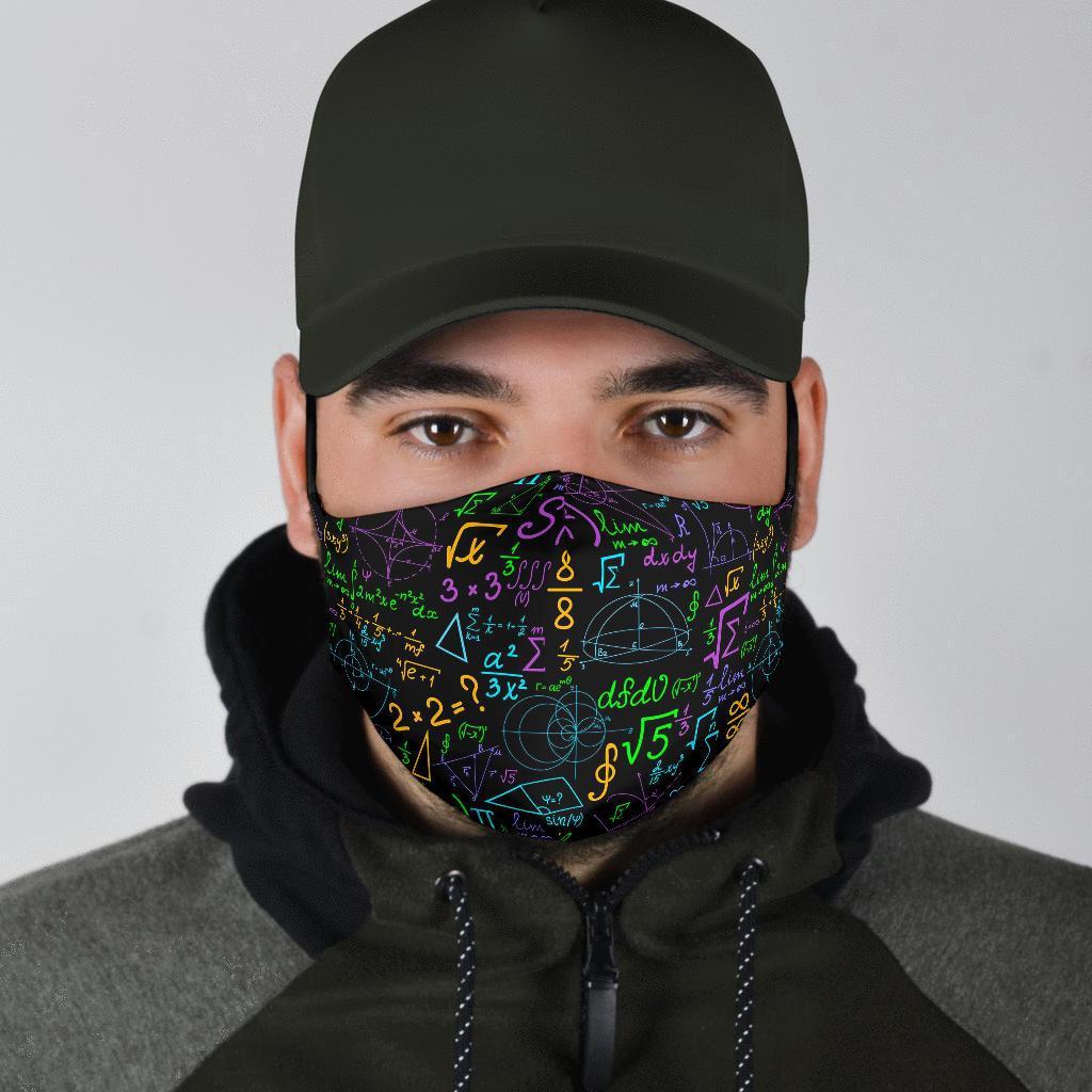 Math Pattern Print Face Mask-grizzshop