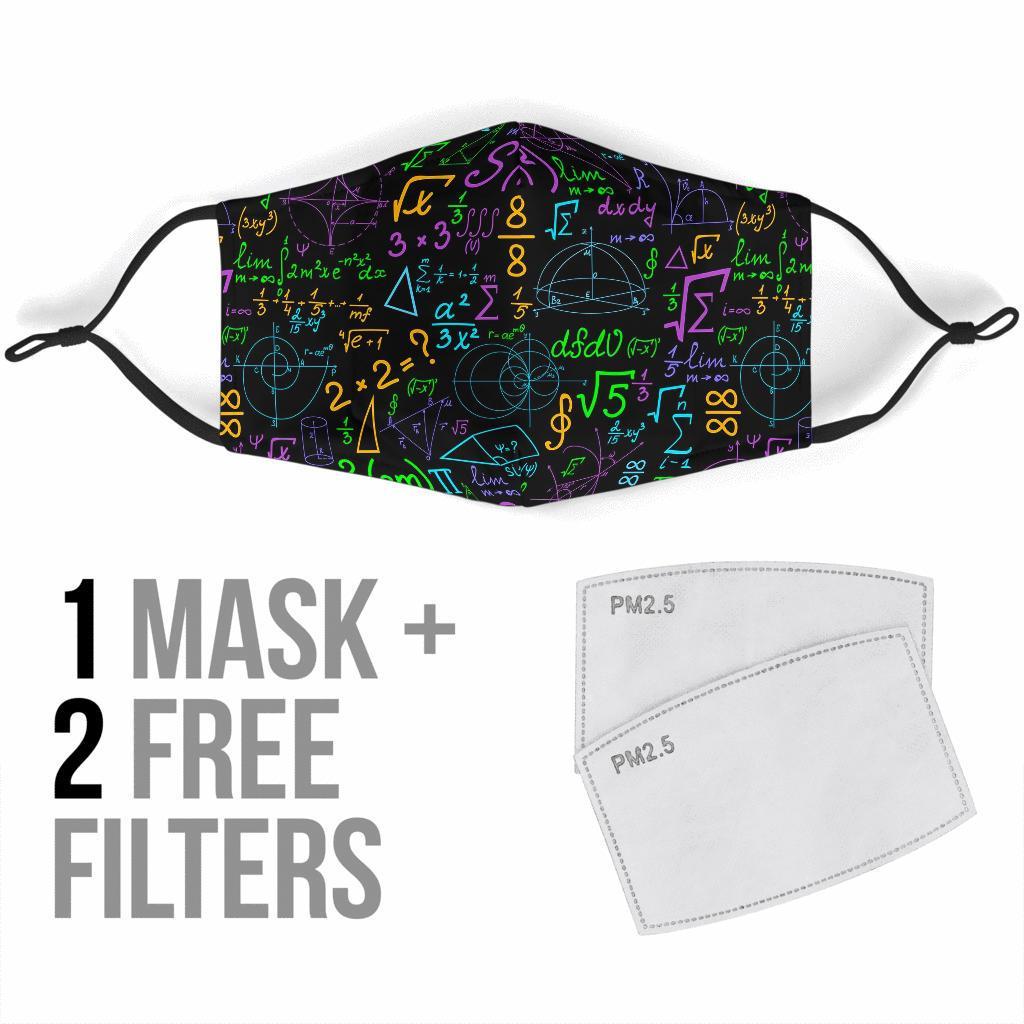 Math Pattern Print Face Mask-grizzshop