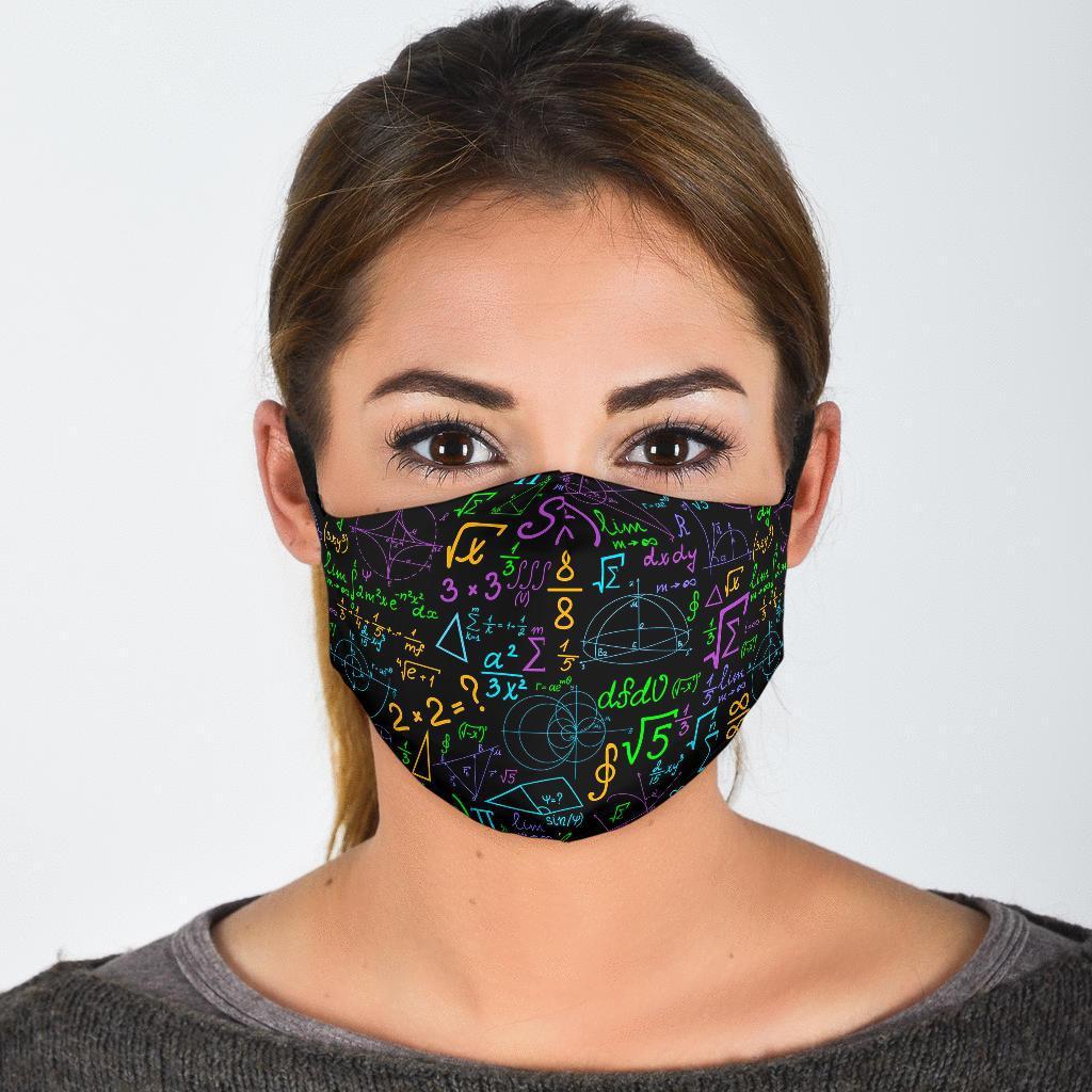 Math Pattern Print Face Mask-grizzshop