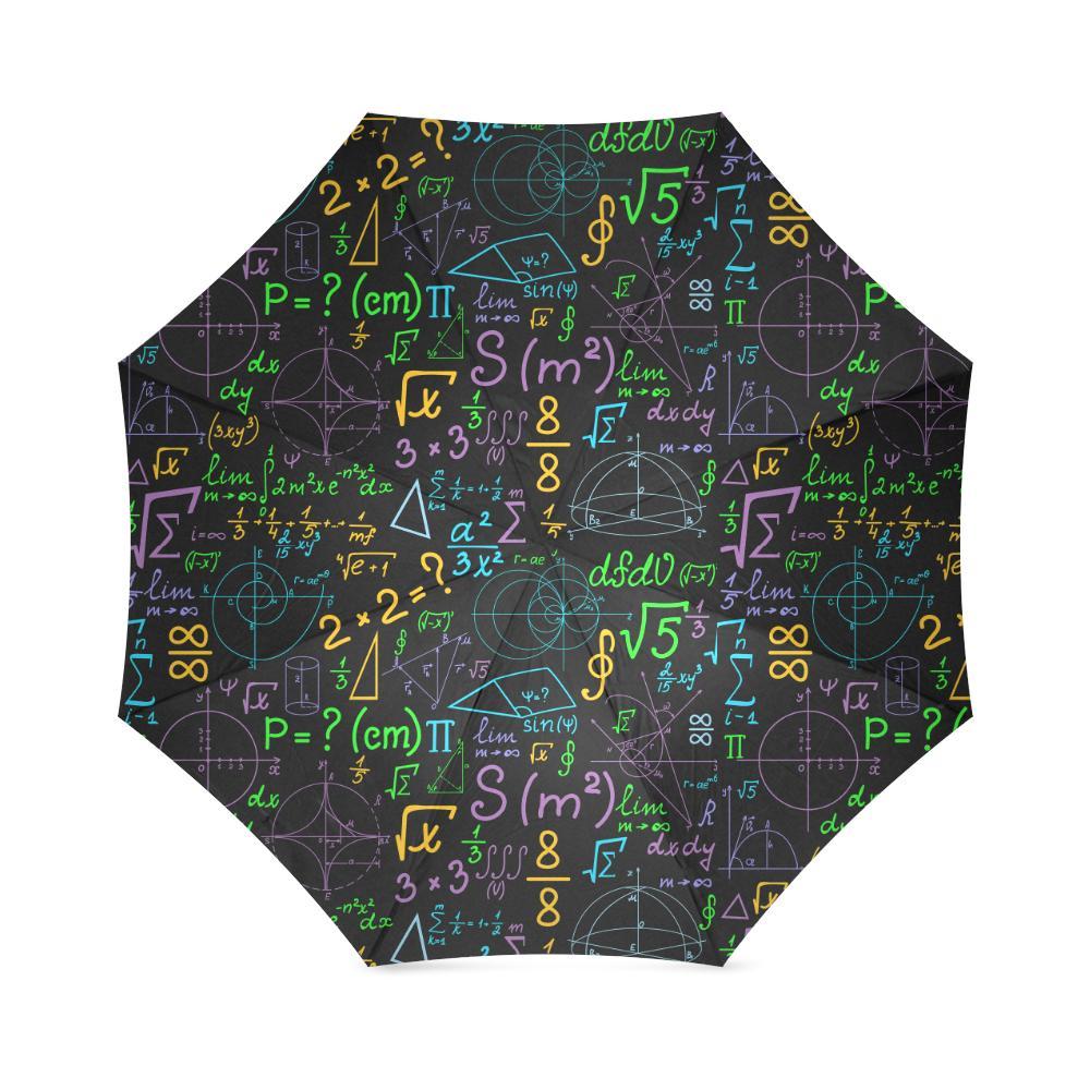 Math Pattern Print Foldable Umbrella-grizzshop