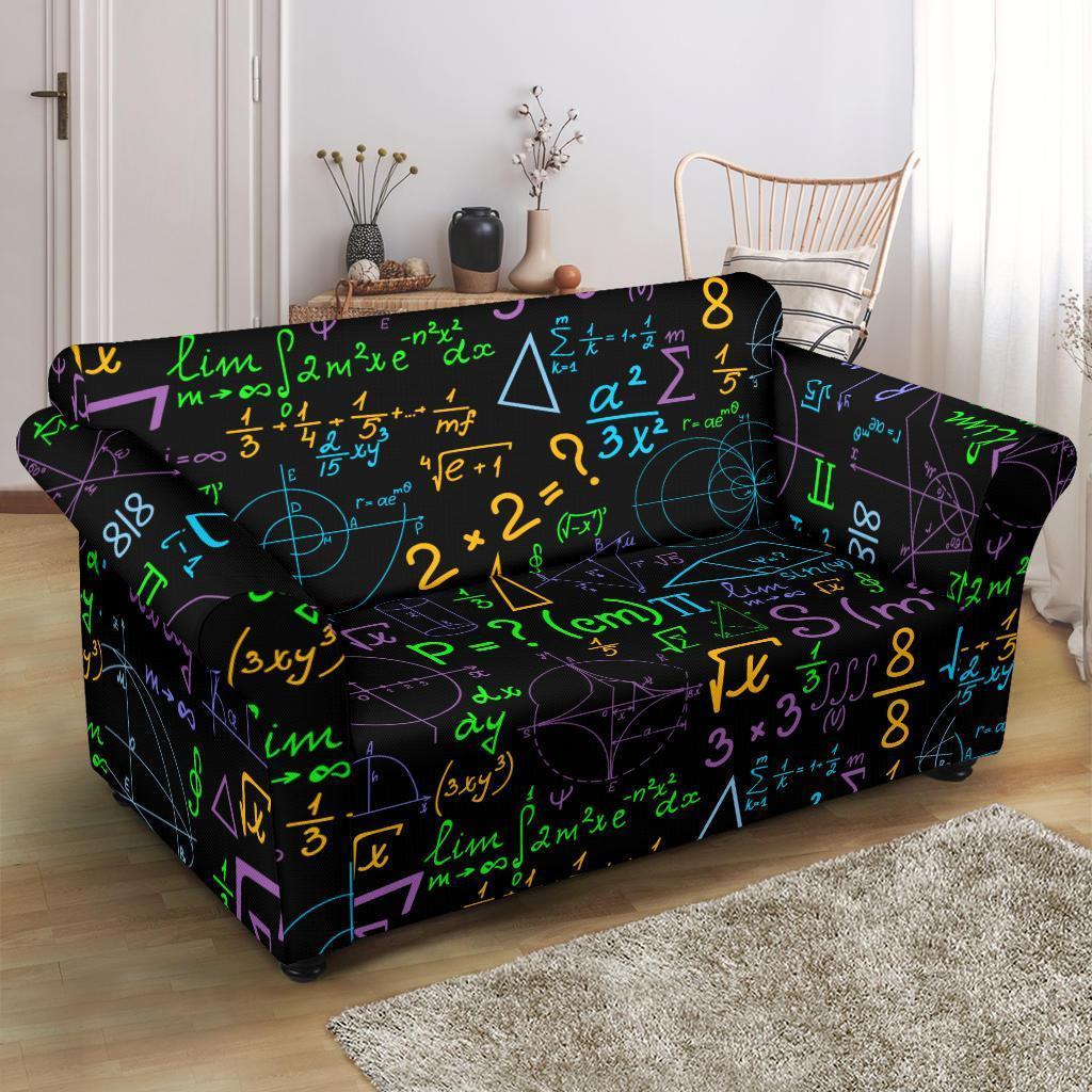 Math Pattern Print Loveseat Cover-grizzshop