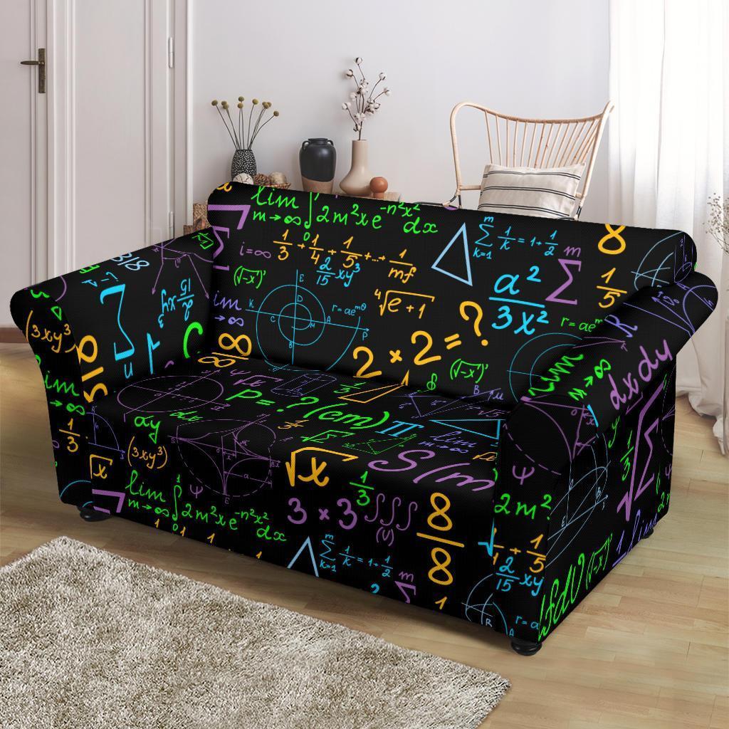 Math Pattern Print Loveseat Cover-grizzshop