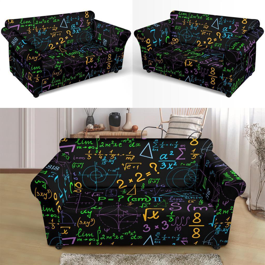 Math Pattern Print Loveseat Cover-grizzshop