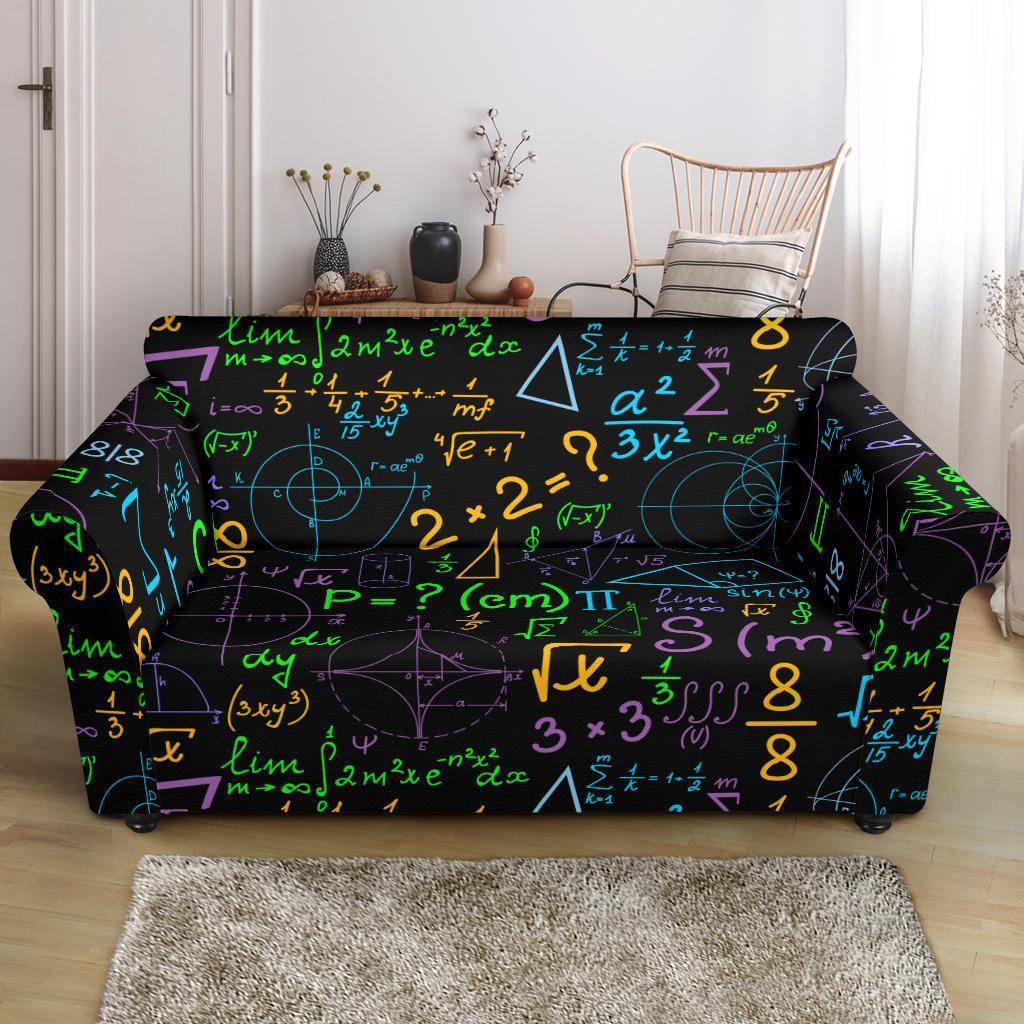 Math Pattern Print Loveseat Cover-grizzshop