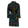 Math Pattern Print Men Long Robe-grizzshop