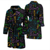 Math Pattern Print Men Long Robe-grizzshop