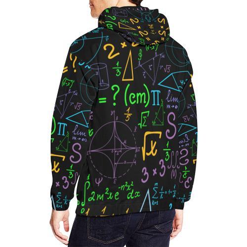 Math Pattern Print Men Pullover Hoodie-grizzshop