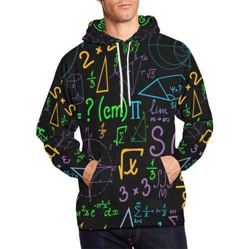 Math Pattern Print Men Pullover Hoodie-grizzshop