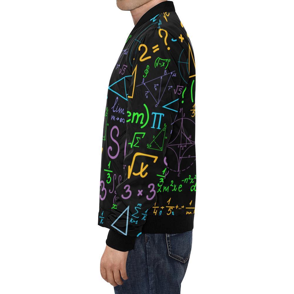 Math Pattern Print Men's Bomber Jacket-grizzshop