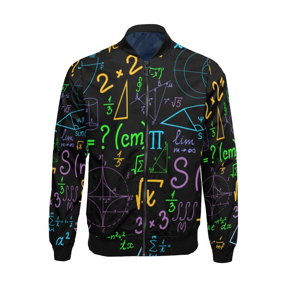 Math Pattern Print Men's Bomber Jacket-grizzshop