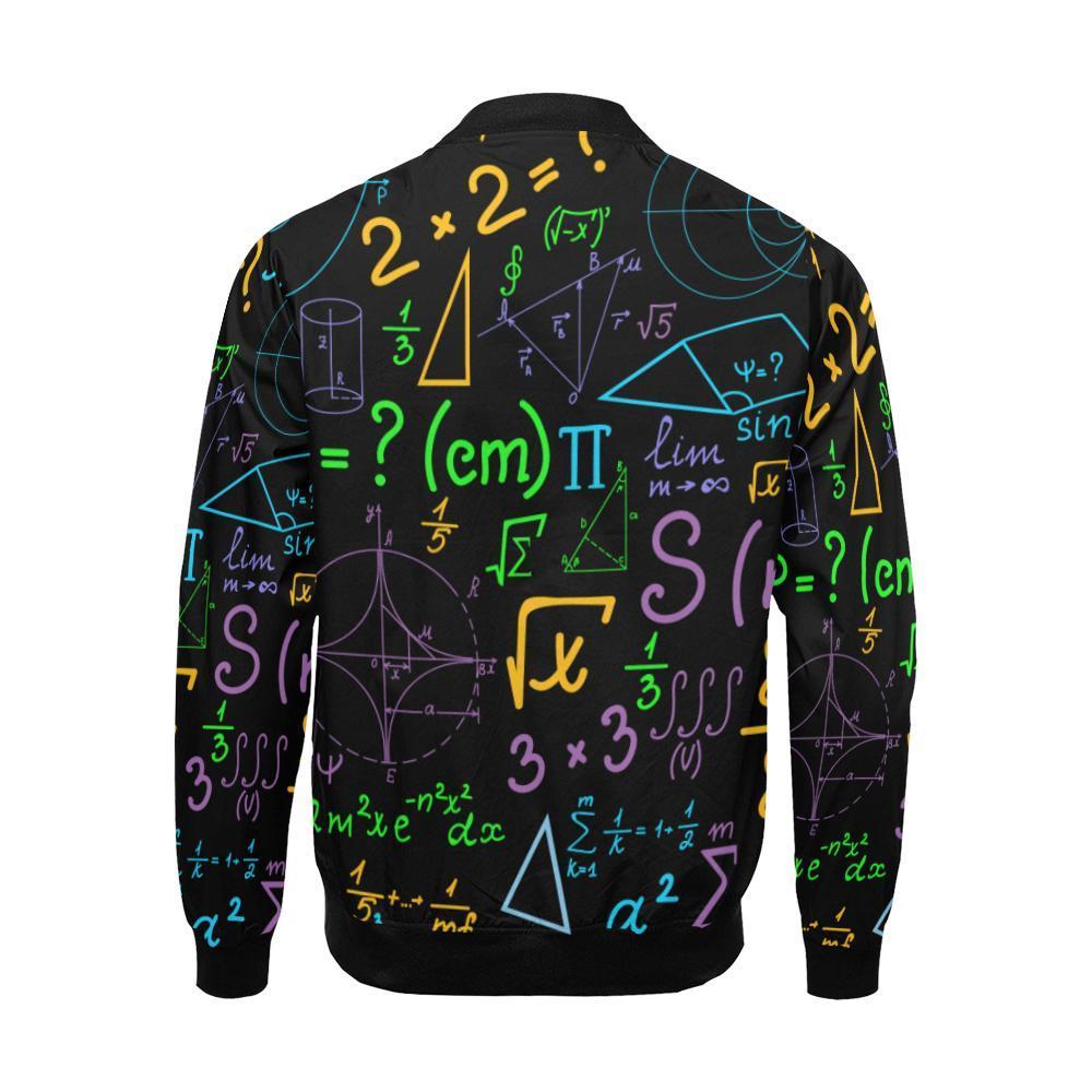 Math Pattern Print Men's Bomber Jacket-grizzshop
